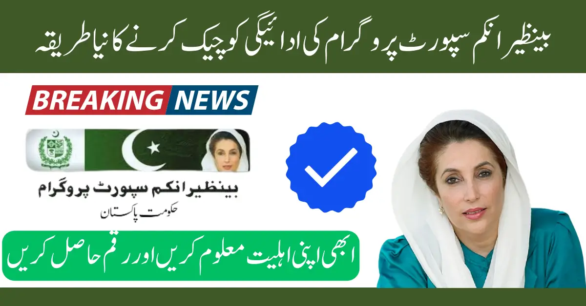 Benazir Income Support Programme New Payment Check Online