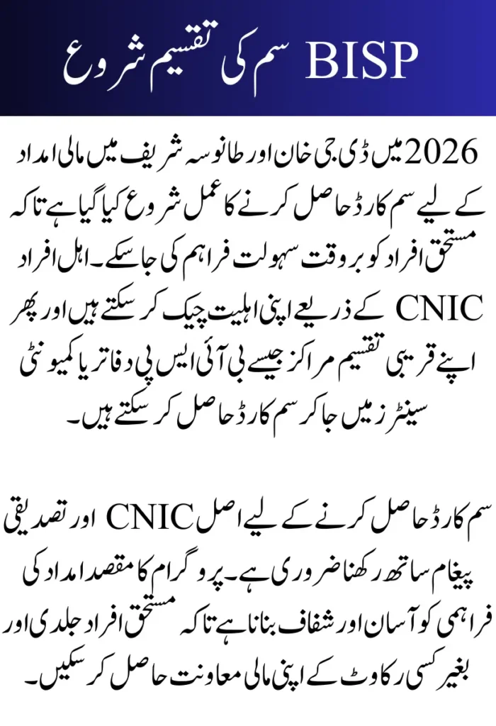 BISP SIM Distribution